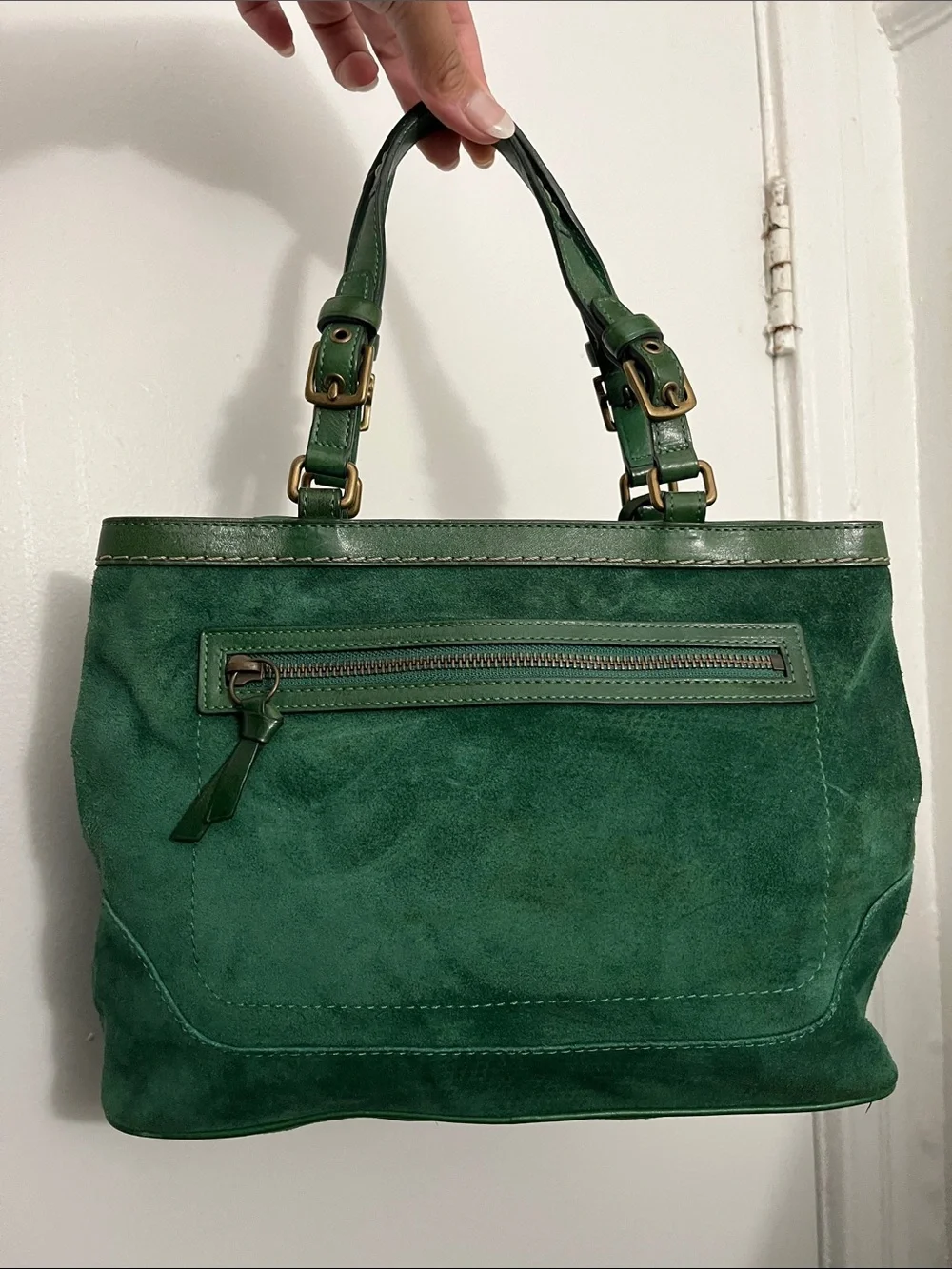 Vintage Coach Hamptons Suede Tassel Satchel Bag